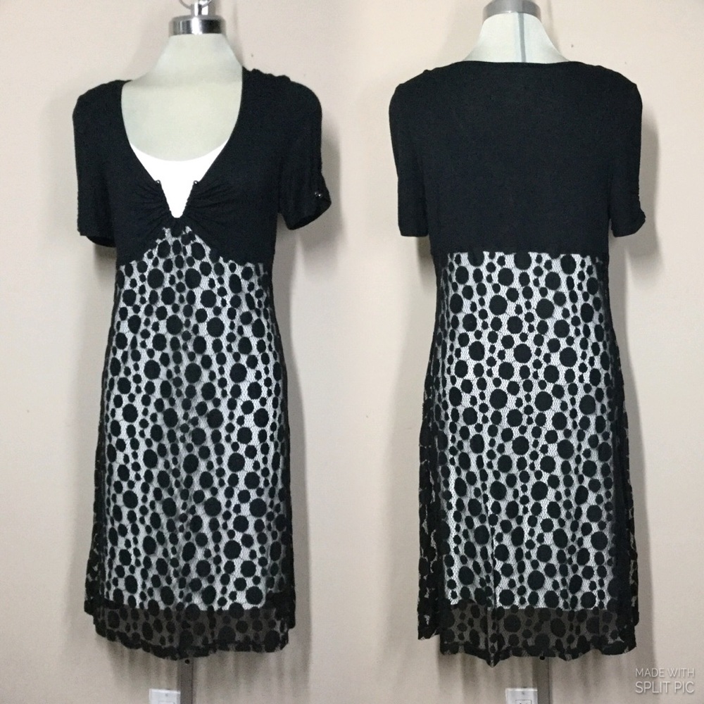 Zoe Lace  White and BlackDress short Sleeves,
